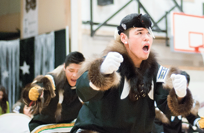 leads the Inuvik Drummers and Dancers (2014)