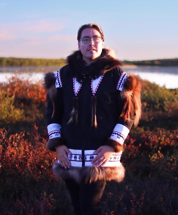 Black commander drum dance parka with wolverine trim (2022)