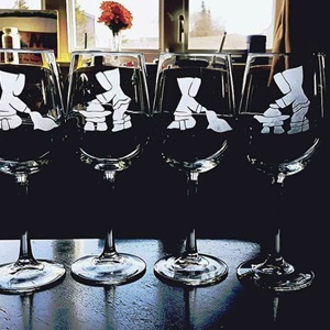 Inuky Glass Art Wine Glasses