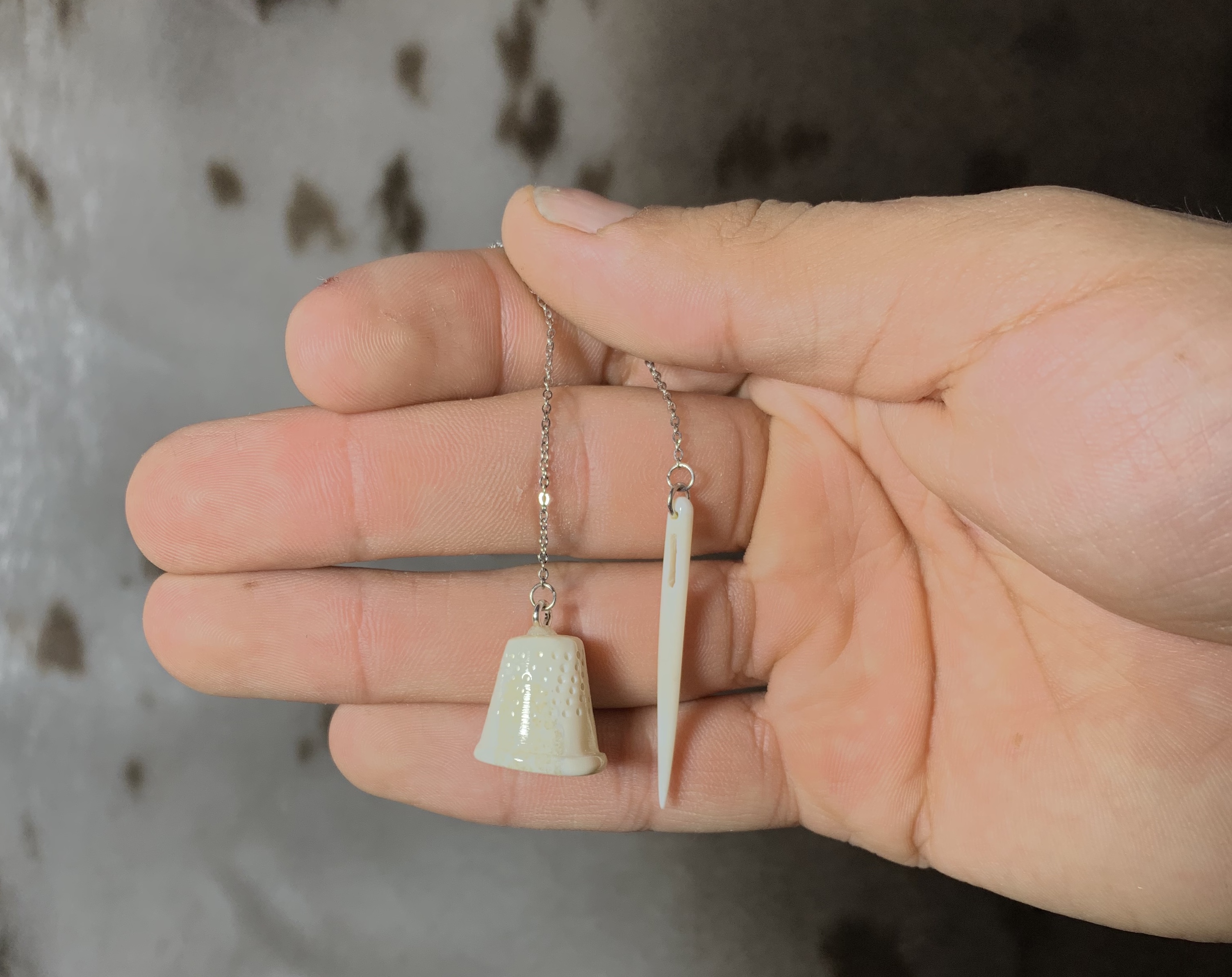 Alex Kilabuk (Panniqtuuq) needle and thimble earrings