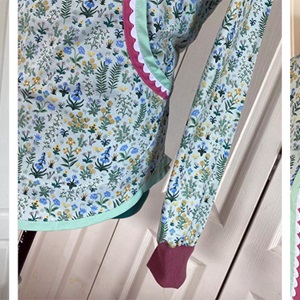 Blue floral kalikuk with pink trim (2022)