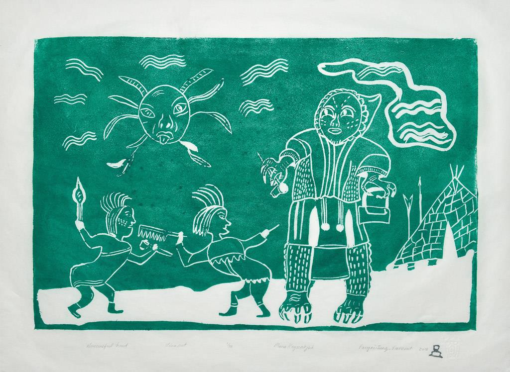 Successful Hunt (2018)  Lino cut  42 x 58 cm