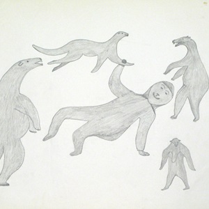 Composition (Man Among Four Bears)  (1959-69)