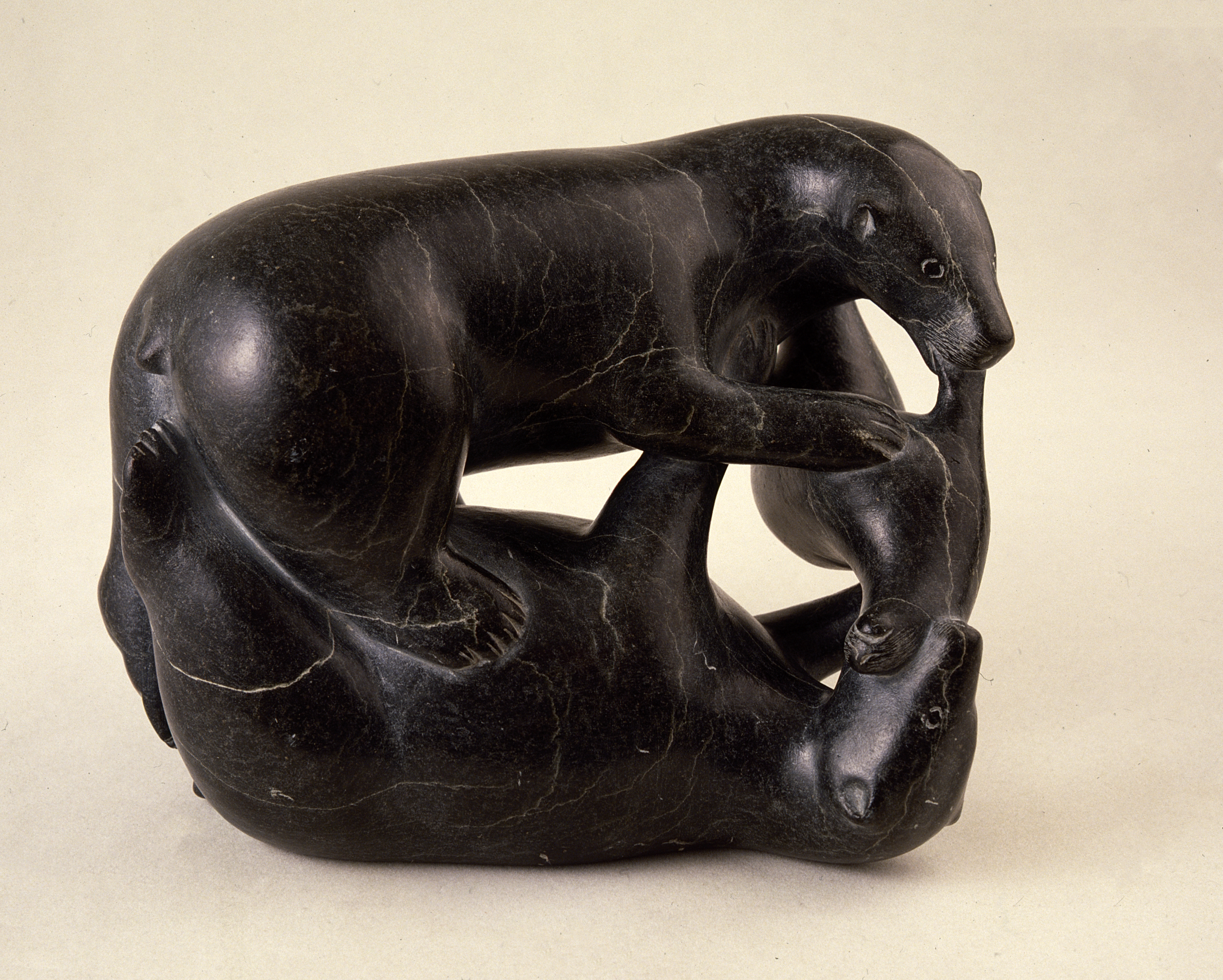 Charlie Sivuarapik Two Bears Devouring Seal (1962)