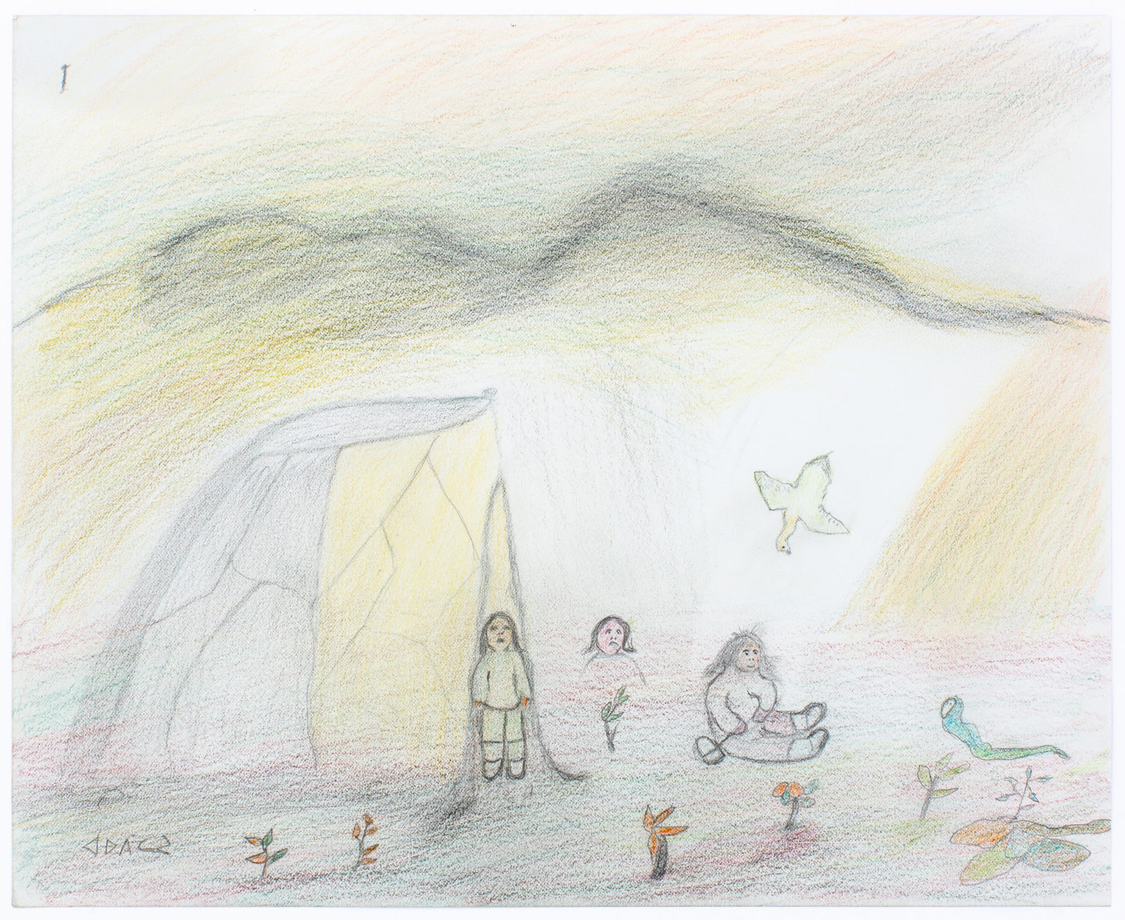 Untitled (Summer camp with people and spirits)