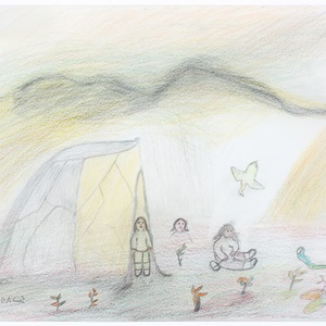 Untitled (Summer camp with people and spirits)