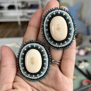 Ivory centre piece beaded earrings (2022)