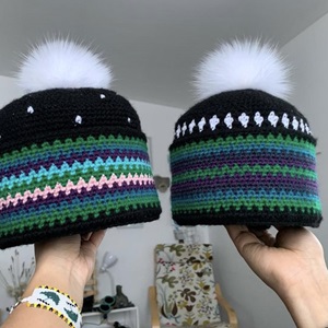 Northern lights inspired crocheted hats (2021)