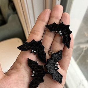 Sealskin bat earrings (2022)