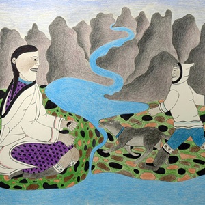 Mother Playing with her Child and Dog (1989/90)