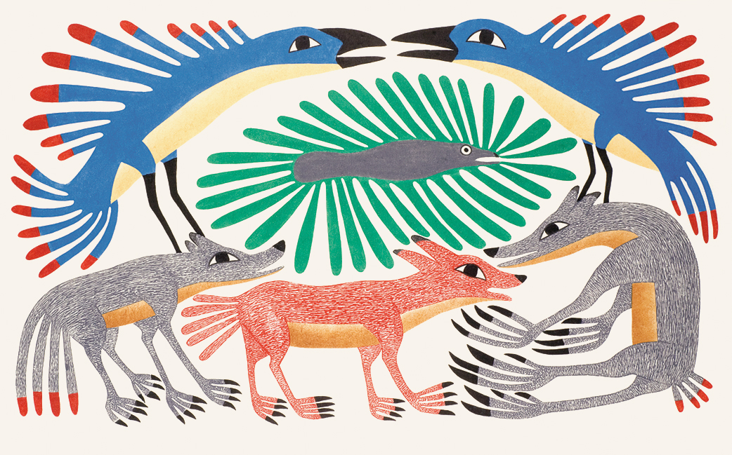 Kenojuak Ashevak ケノワック・アッシュバック★Audacious Owl★カナダ イヌイット CANADA Inuit Artist★鳥　額入りプリント Kenojuak Ashevak Resources \u2014 DORSET FINE ARTS