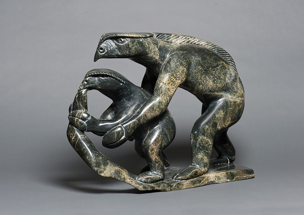 Natturalik and Young Eating Fish (c.1990)