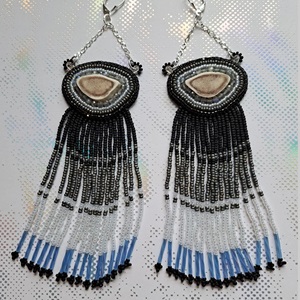 Caribou antler and labradorite earrings (2023)