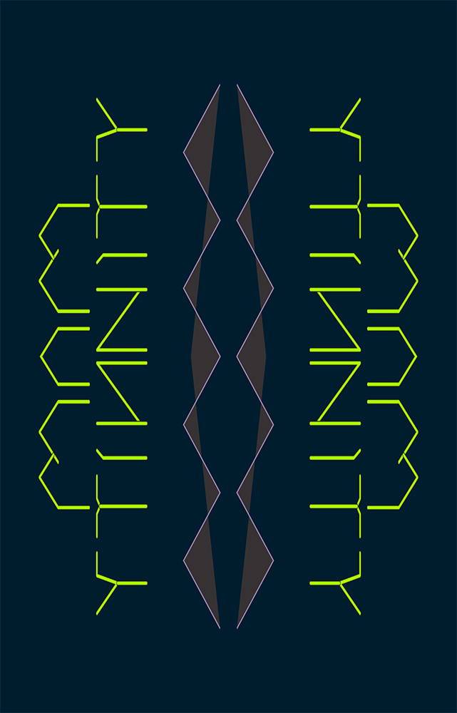 Visual pattern experimentation created using Mark Bennett’s typeface, 2023