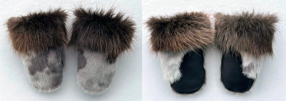 Small children’s sealskin and beaver mitts (2023)