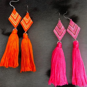 Pink and orange earrings (2020)
