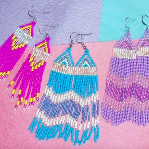 Pink, purple and blue earrings (2021)