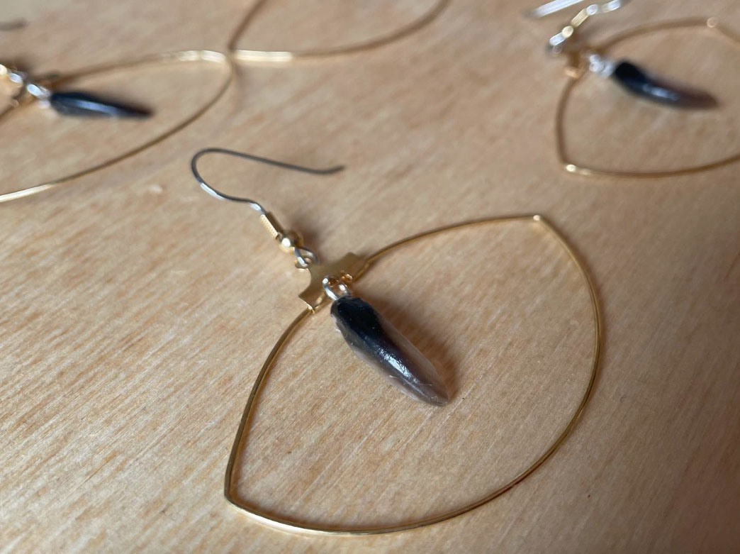 Ptarmigan claw ulu earrings (2021)