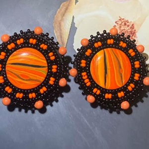 Orange and black earrings (2021)