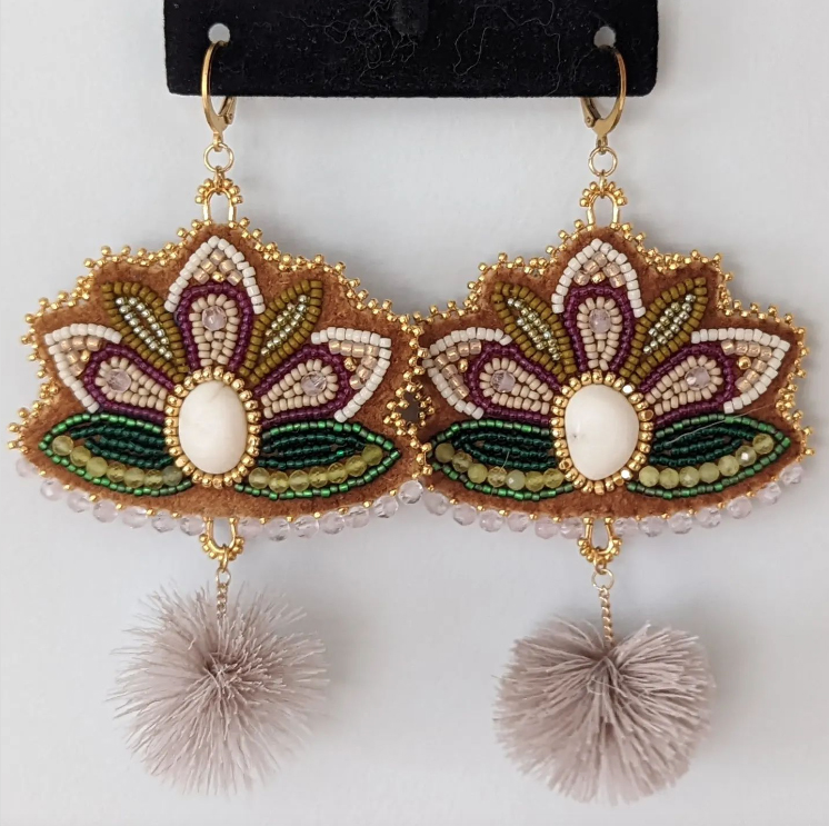 Pink flower earrings (2022)