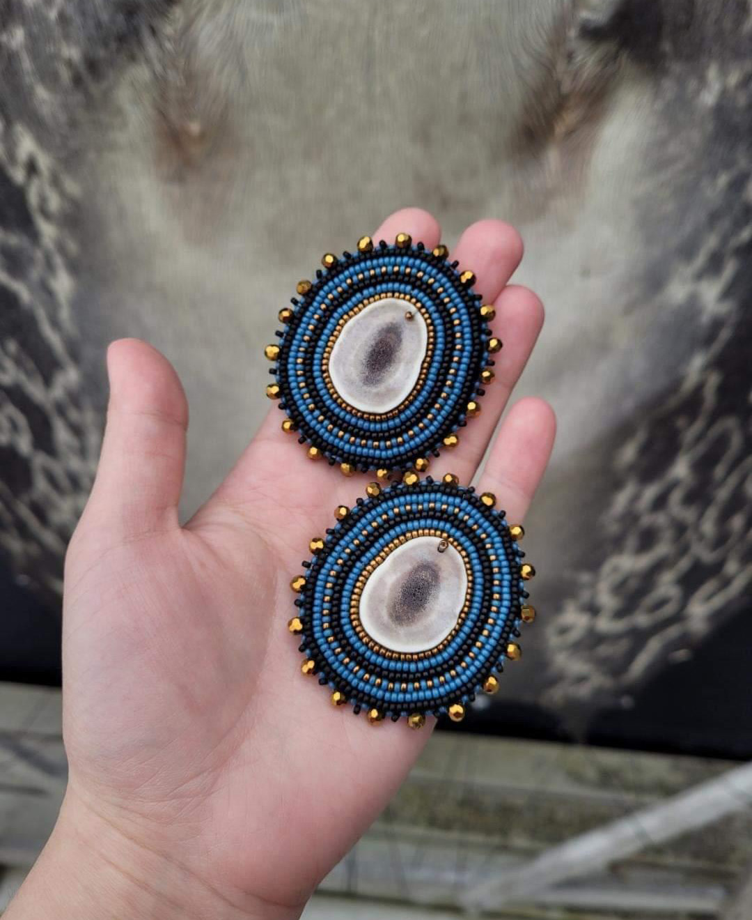 Untitled Blue antler earrings) (2022)