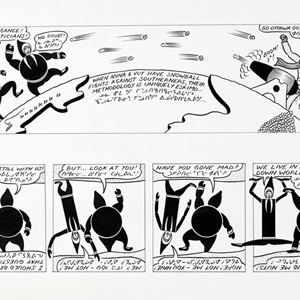 Panel from serial comic strip Nuna and Vut (1994)