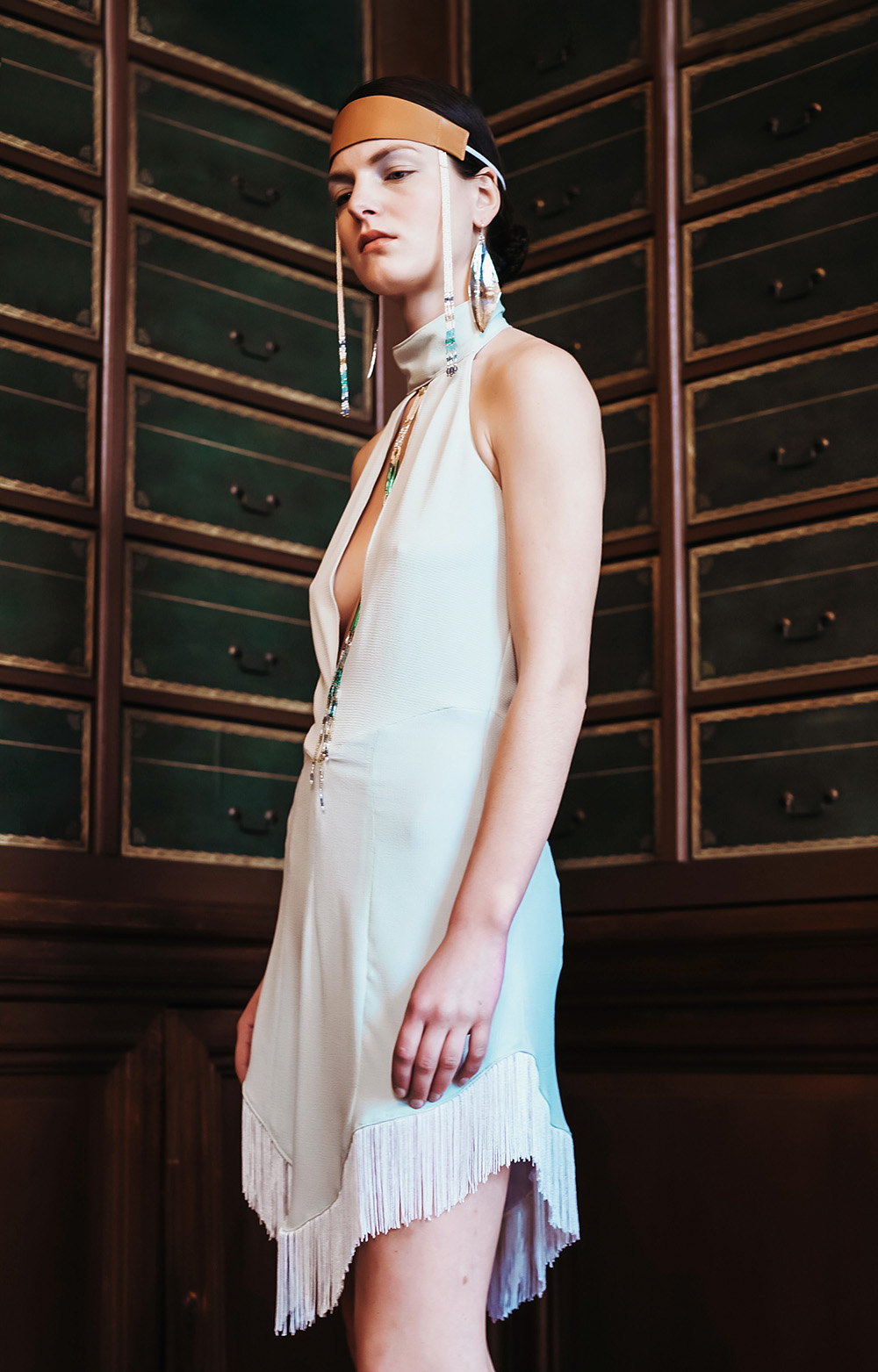 Collared dress with fringe (2019)