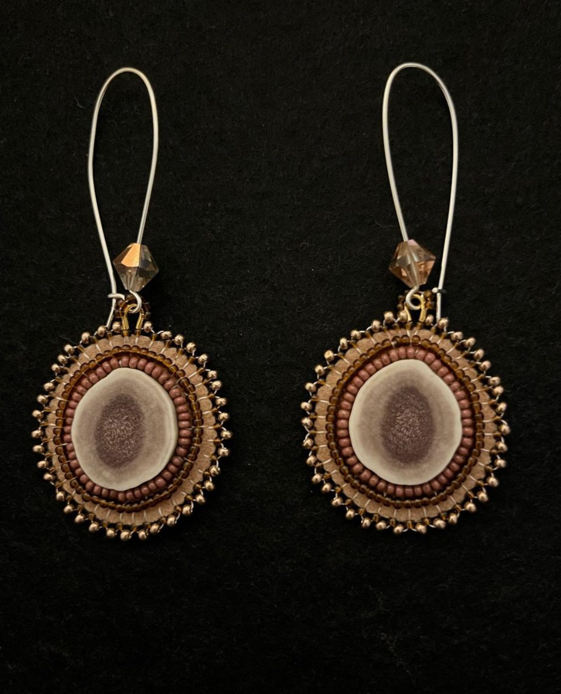 Caribou Antler, Felt, Faux Suede Beaded Earrings (2023)