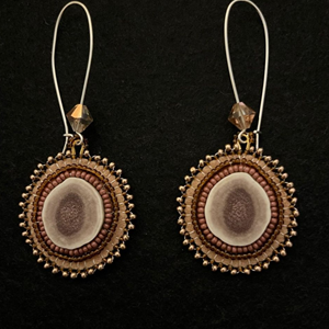 Caribou Antler, Felt, Faux Suede Beaded Earrings (2023)