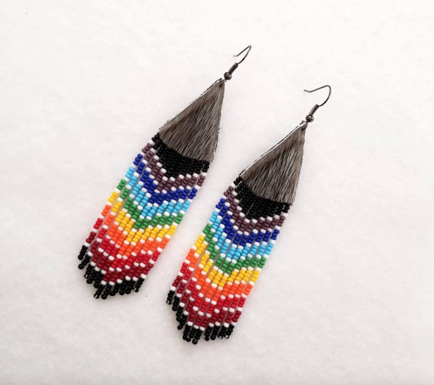 Sealskin and Rainbow earrings (2020)