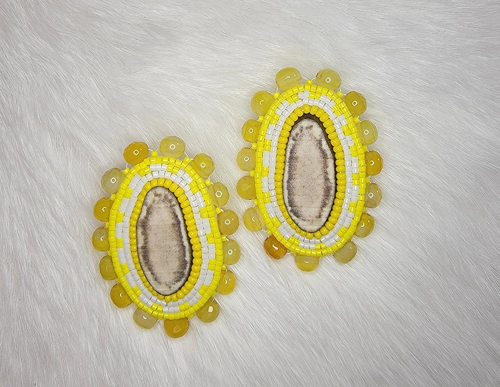 Yellow antler earrings (2022)