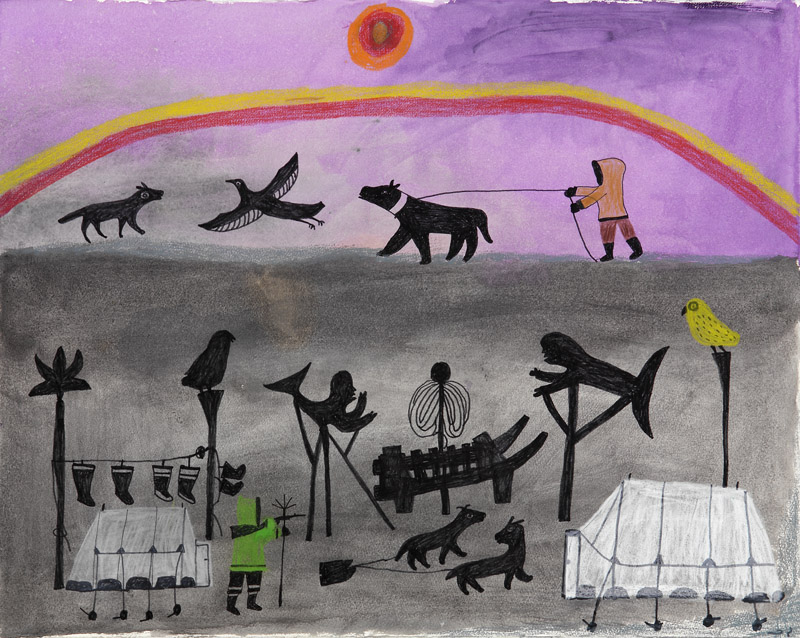 Untitled (Landscape with people & rainbow) (1977)