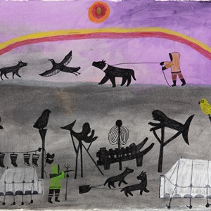 Untitled (Landscape with people & rainbow) (1977)