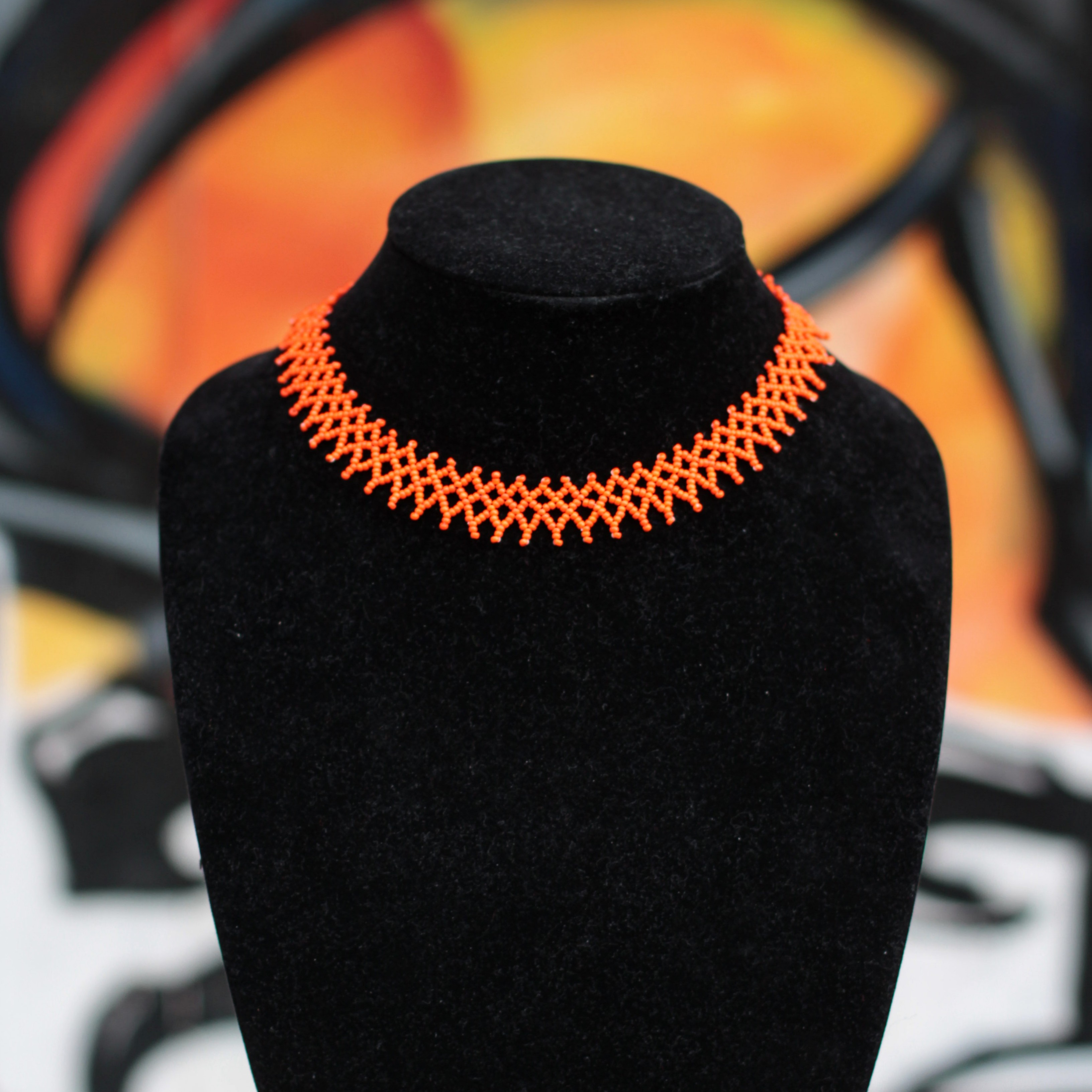 orange beaded choker (2021)