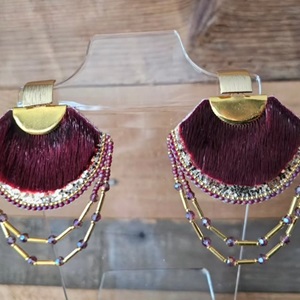 Red sealskin Goddess earrings (2023)