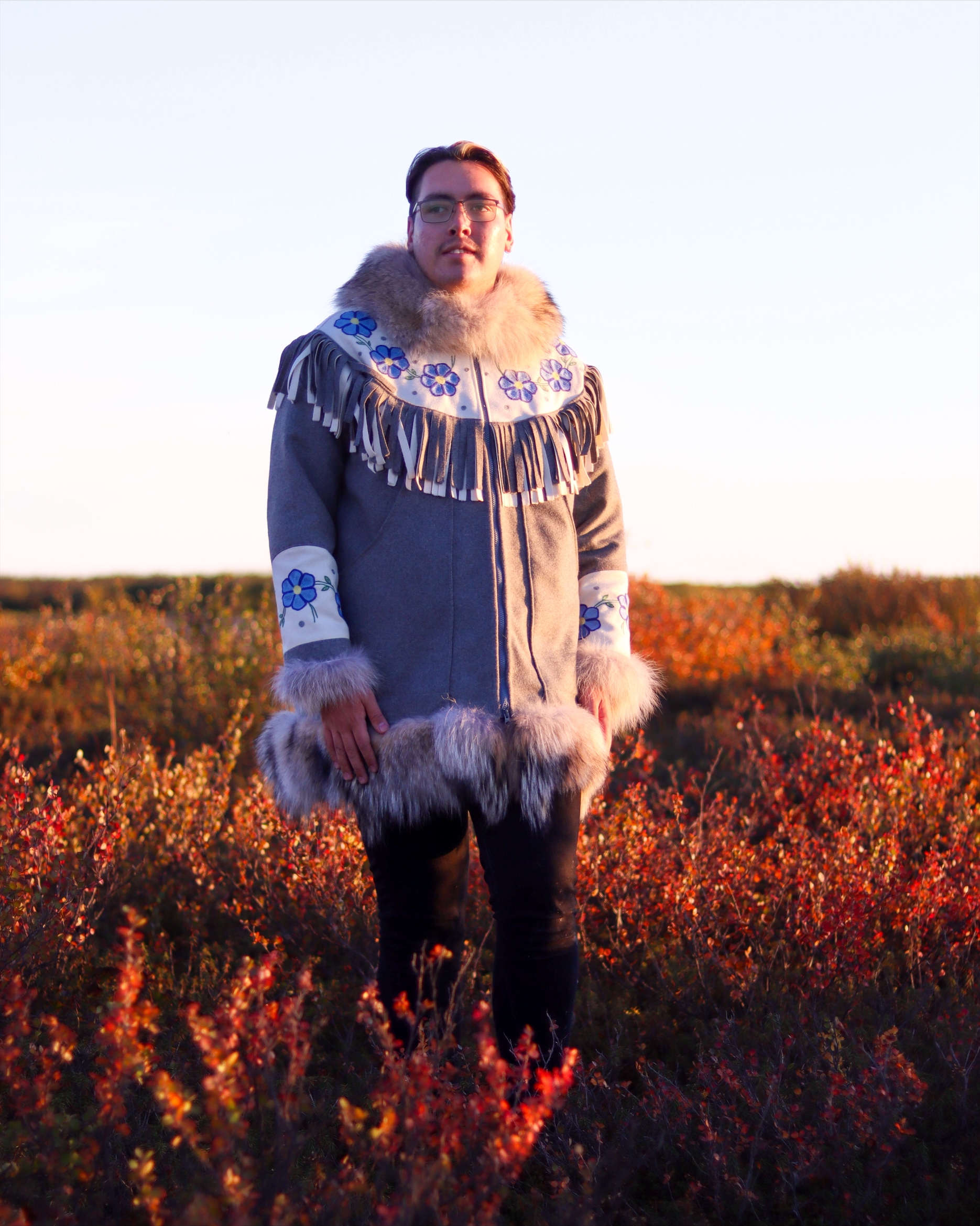 Grey stroud fancy parka with tan wolverine (2022)