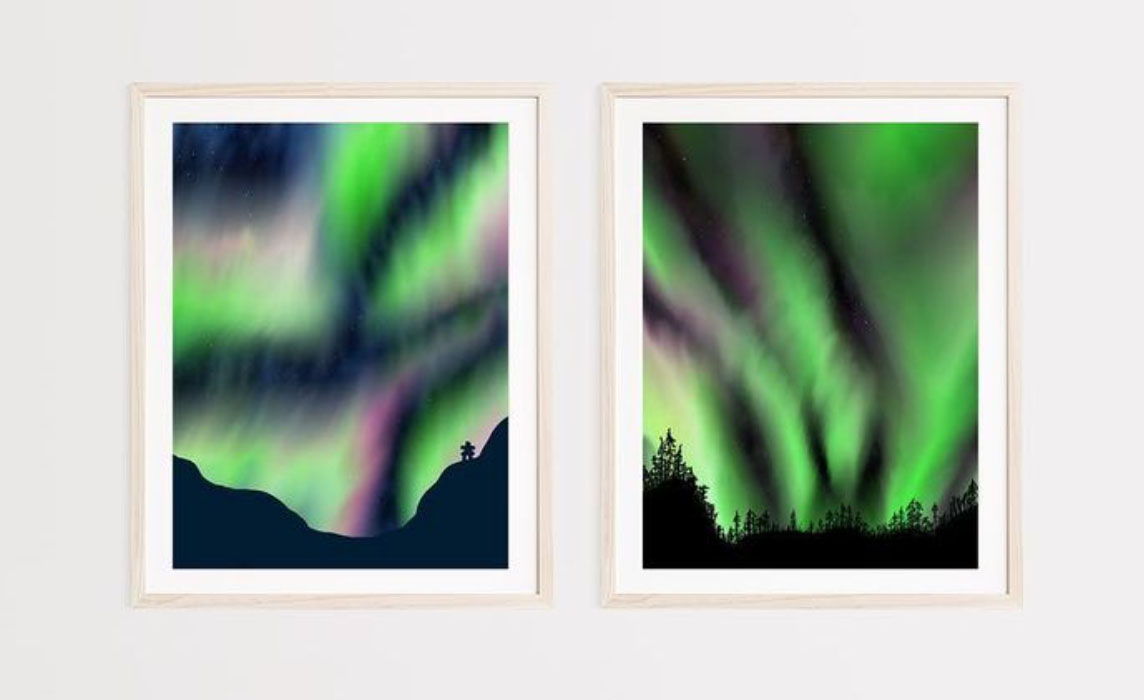 Northern Lights Diptych (2023)
