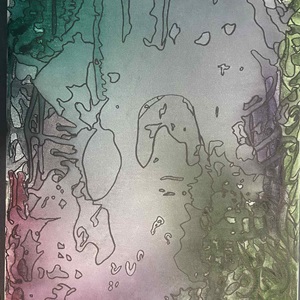 Self-Portrait/Untitled (2023) watercolour and sharpie marker