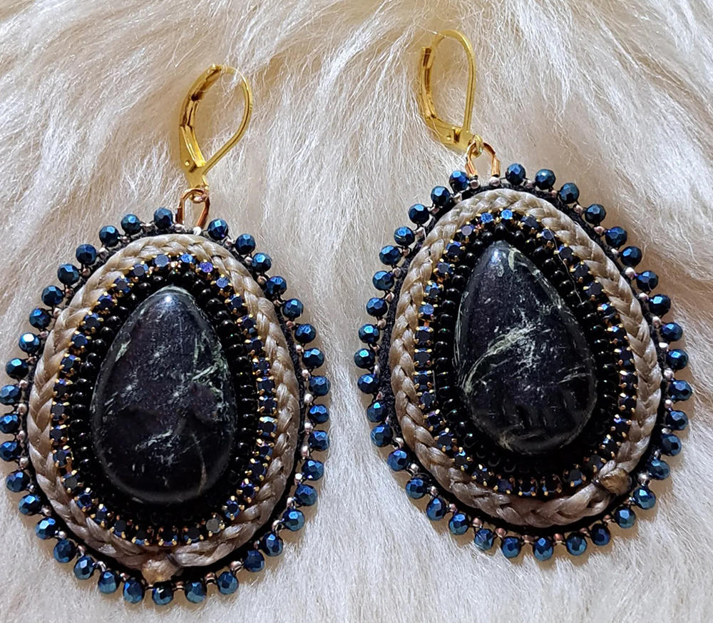 Black soapstone earrings (2023)