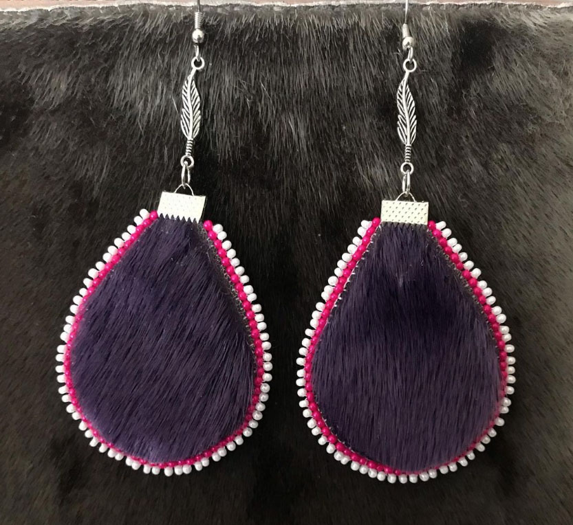 Purple sealskin earrings (2020)