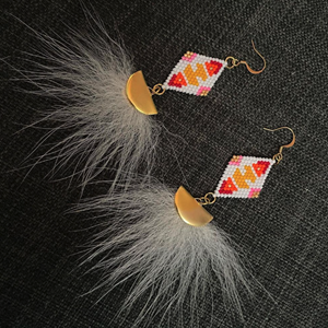 Beaded sunset-inspired earrings (2023)
