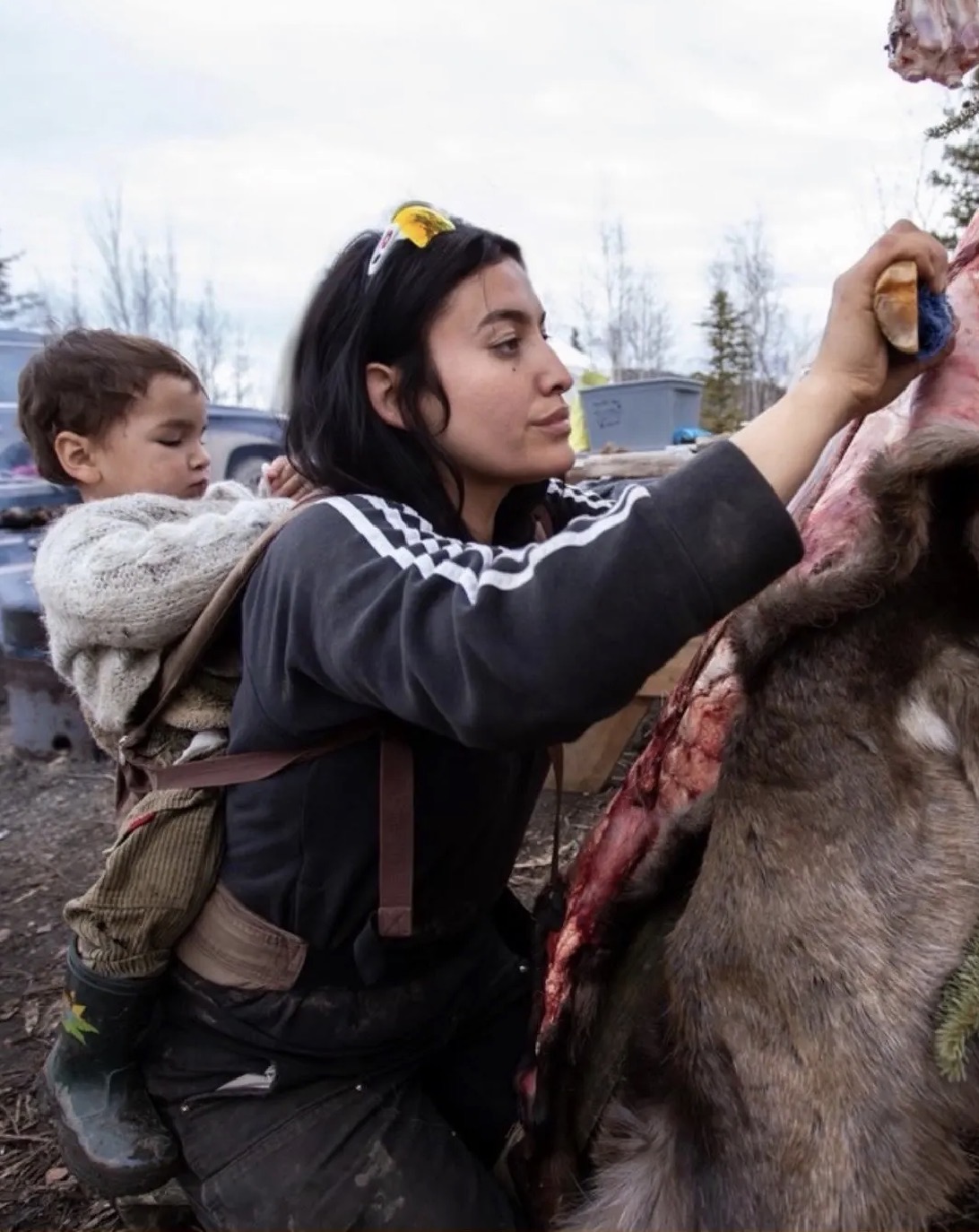 Caribou hair processing 1