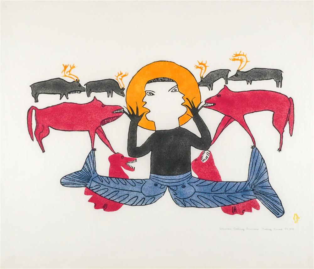 Shaman Calling Animals (1975) by Marion Tuu'luq