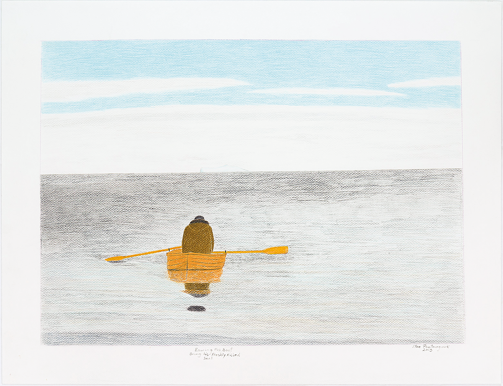 Itee Pootoogook Rowing His Boat