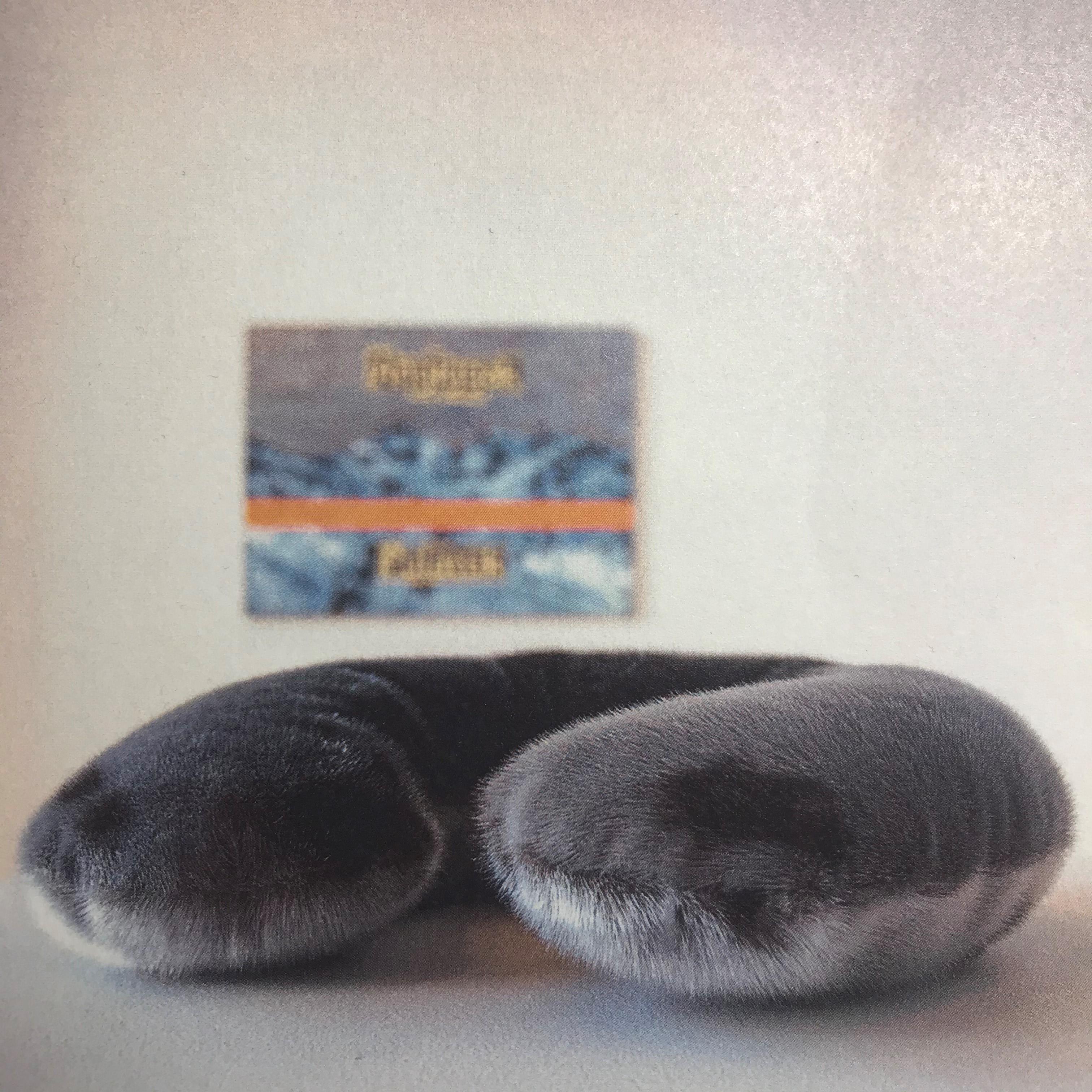 Mark Igloliorte, Inuit, Nunatsiavut Territory of Labrador. Seal Skin Neck Pillow, 2019. Collection of the artist.