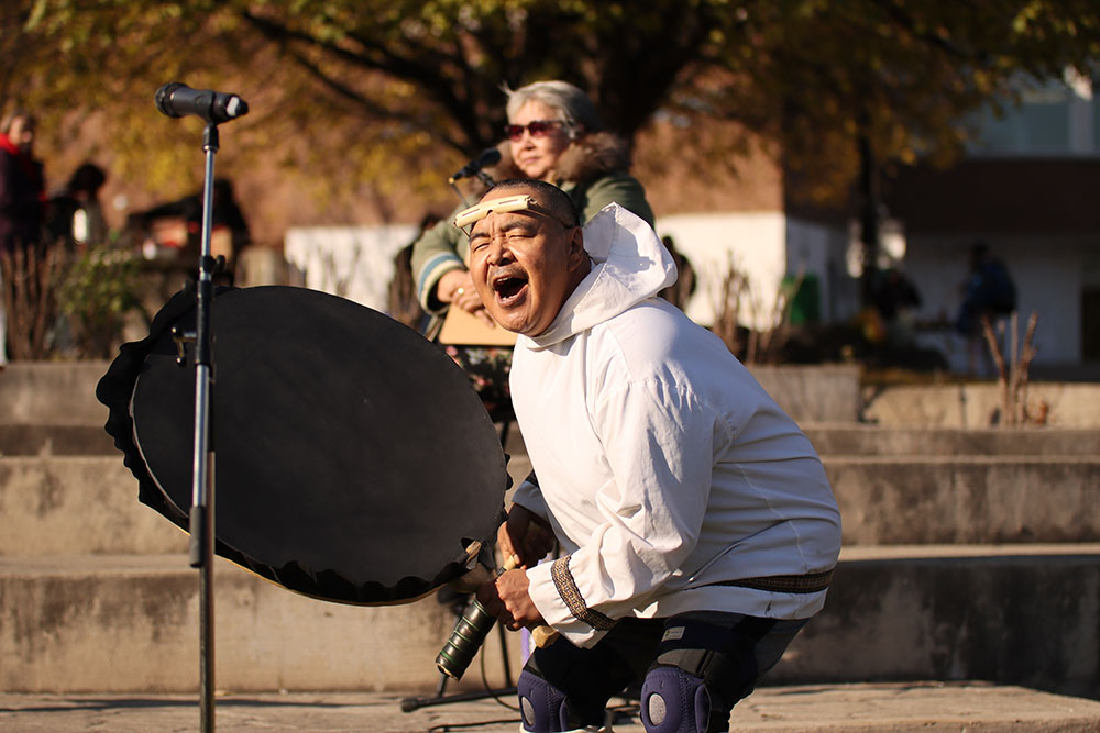 DrummerPerformsAnniePootoogookParkNamingCeremony