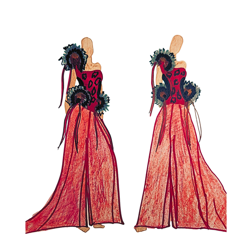 Taalrumiq_RedSealskinandTaffetaGownwithAmaruqSunburstDetail