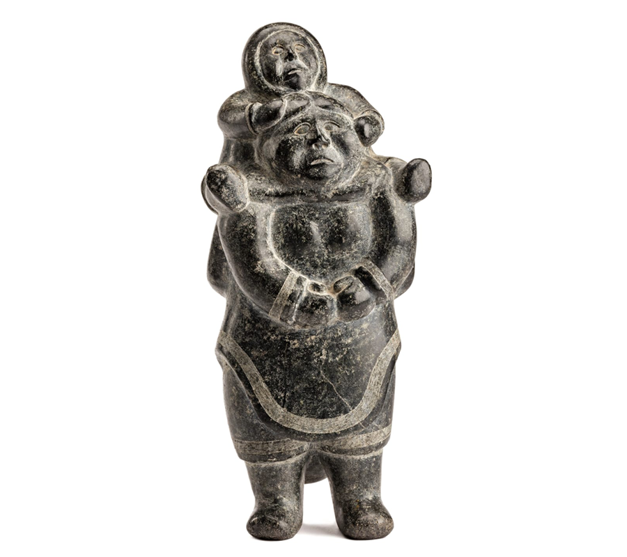 firstarts-niviaqsi-niviaksiak-1908-1959-kinngait-cape-dorset-mother-with-a-child-on-her-shoulders-c.-1955 (1)