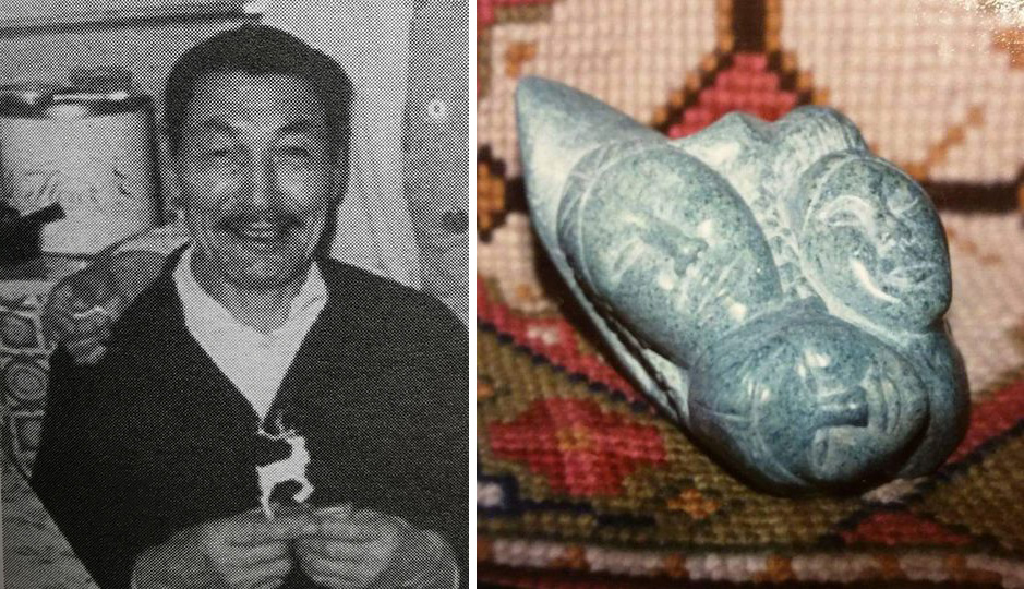 Naullaq carving and grandpa tuktu